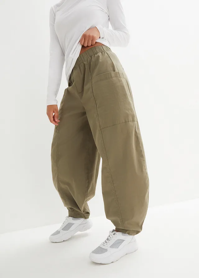 Pantalon ballon en coton extensible • olive • product-page.page-title-suffix
