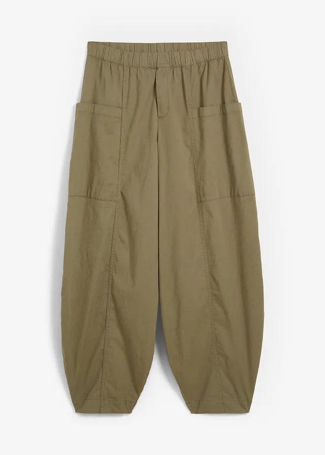 Pantaloni din twill, din amestec elastic cu bumbac