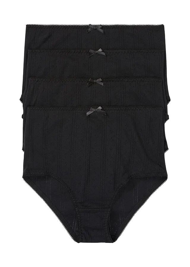Lot de 4 slips taille haute en coton léger