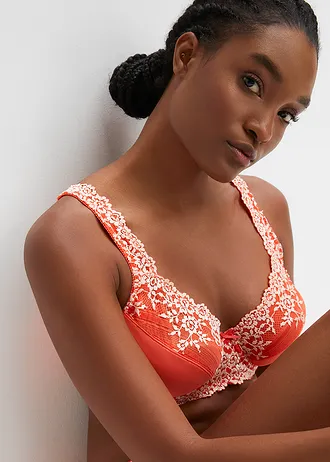 Lot de 2 soutiens-gorge à armatures et dentelle • corail+lavande floral • Boutique bonprix