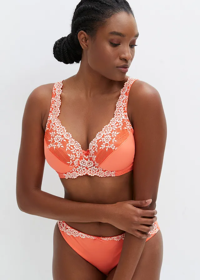 Lot de 2 soutiens-gorge à armatures et dentelle • orange saumon + lavande floral • product-page.page-title-suffix
