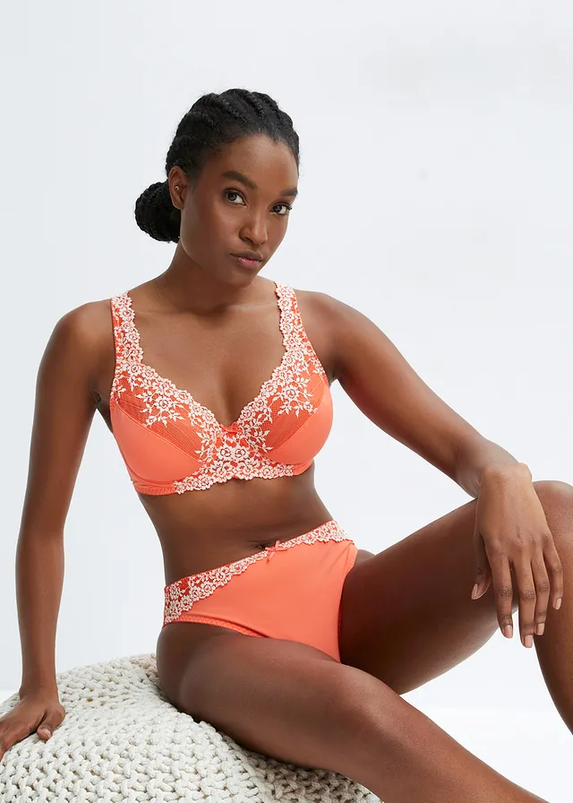 Lot de 2 slips orange saumon + lavande floral