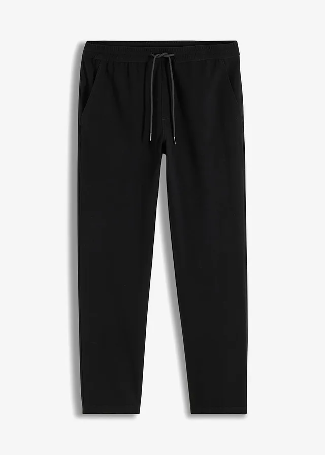 Relaxed fit stretch instapbroek, straight, Kleur: zwart