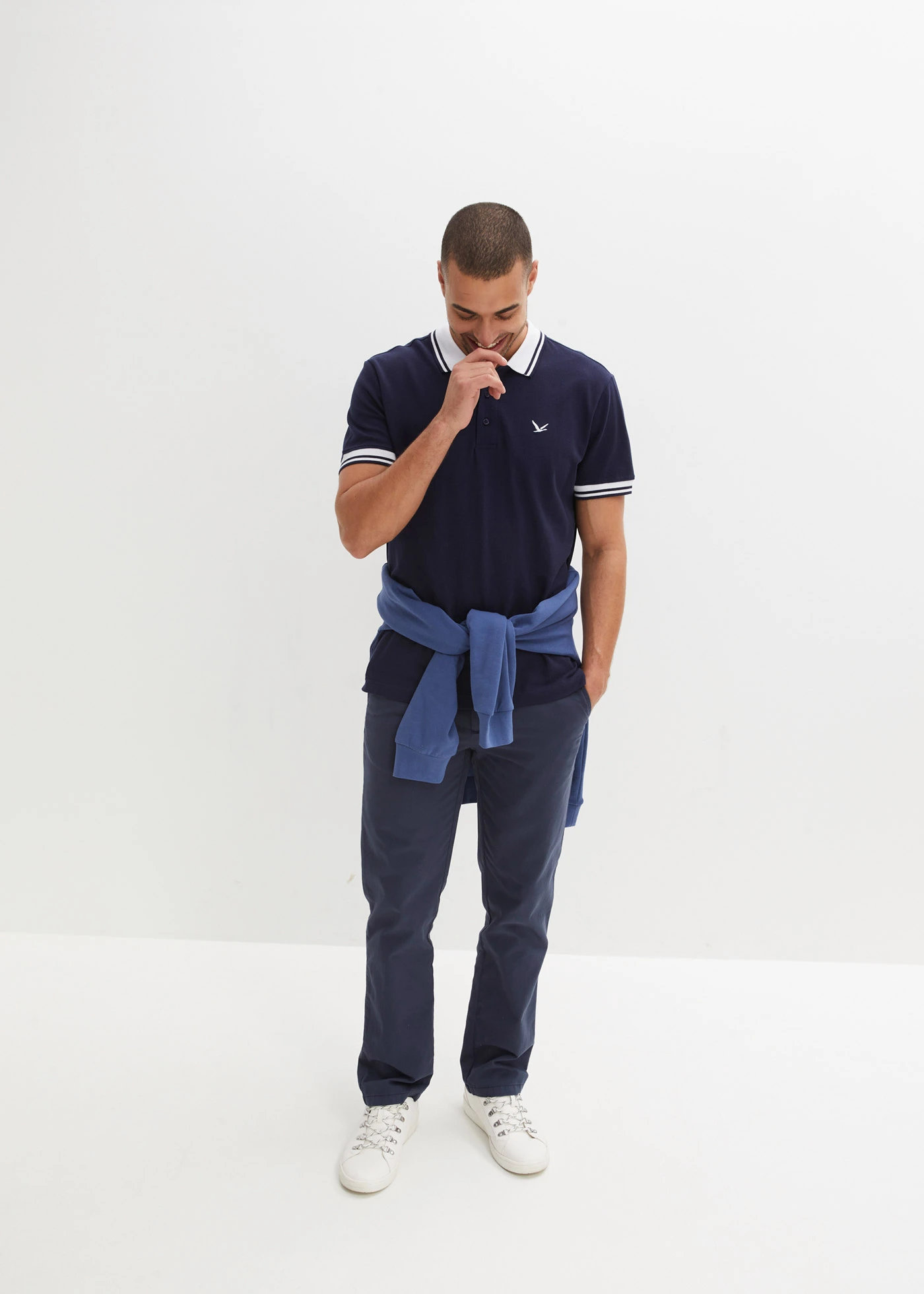 Piqué poloshirt van biologisch katoen, korte mouw • donkerblauw • bonprix online shop
