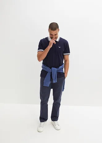 Piqué poloshirt van biologisch katoen, korte mouw • donkerblauw • bonprix online shop