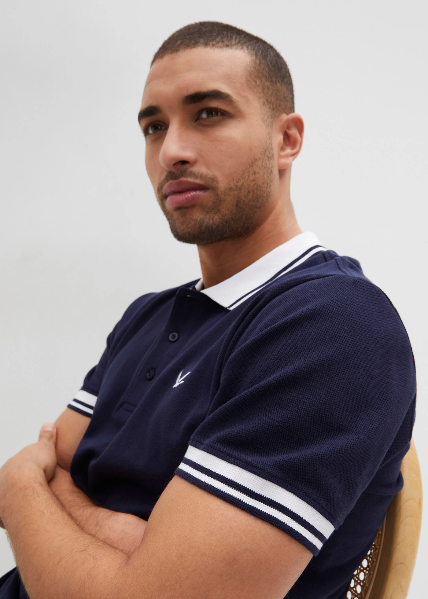 Piqué poloshirt van biologisch katoen, korte mouw • donkerblauw • bonprix online shop