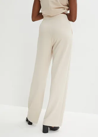 Pantalon élastiqué en interlock épais • sable clair • Boutique bonprix
