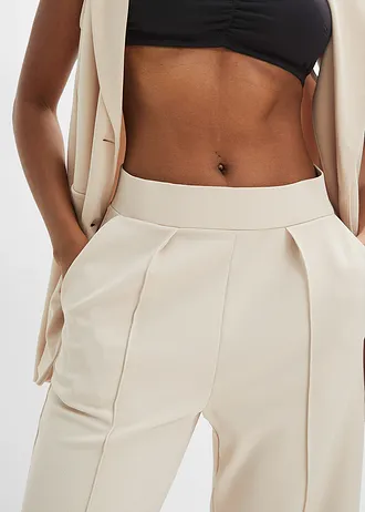 Pantalon élastiqué en interlock épais • sable clair • Boutique bonprix