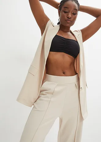 Pantalon élastiqué en interlock épais • sable clair • Boutique bonprix