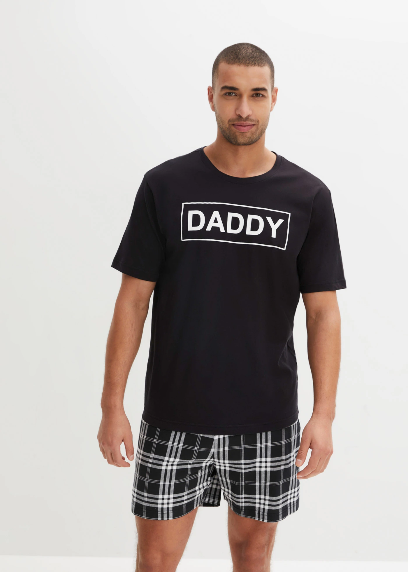 Krátké pyžamo z bavlny • černá kostka • bonprix obchod