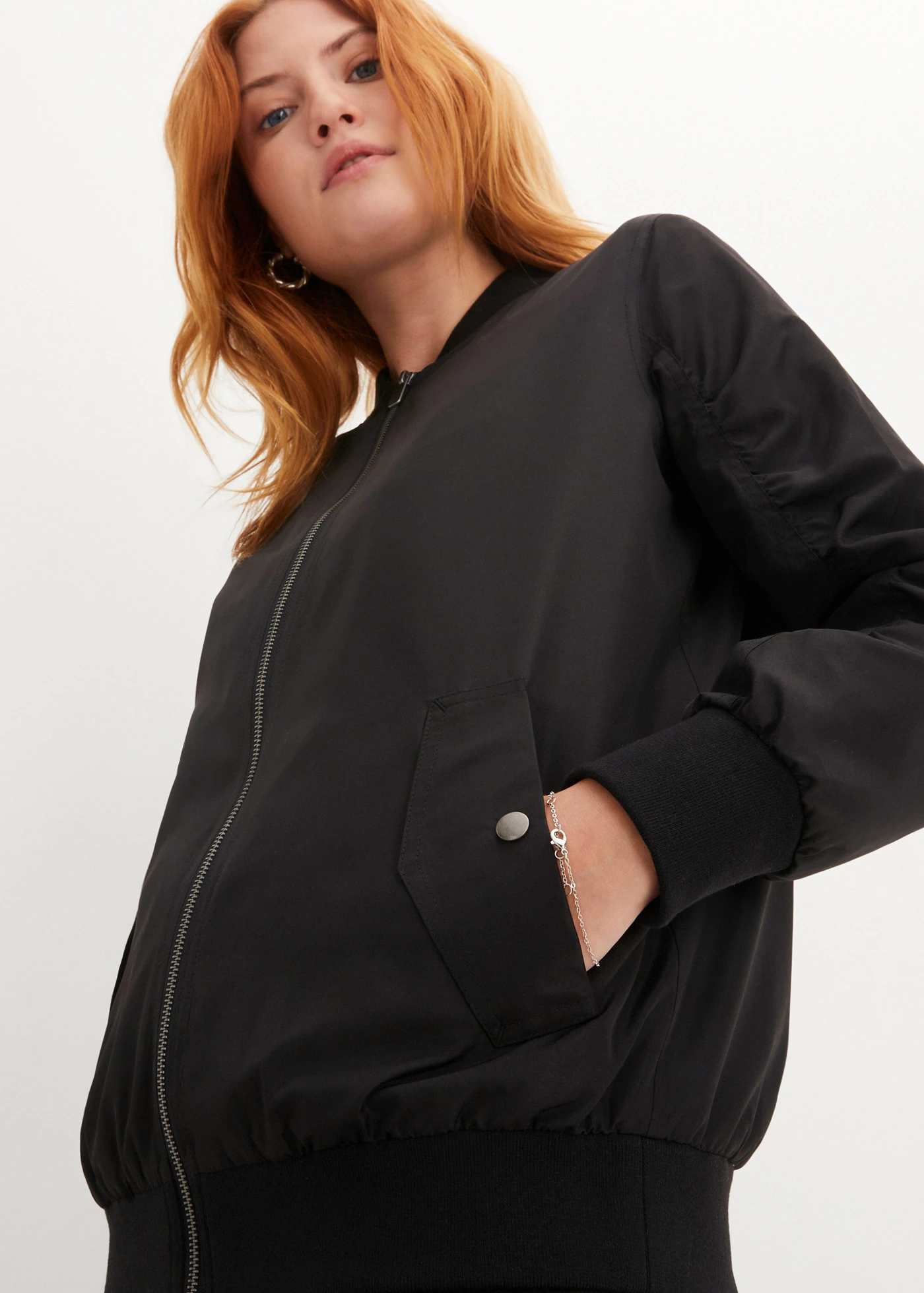 Oversized bomber • zwart • bonprix online shop