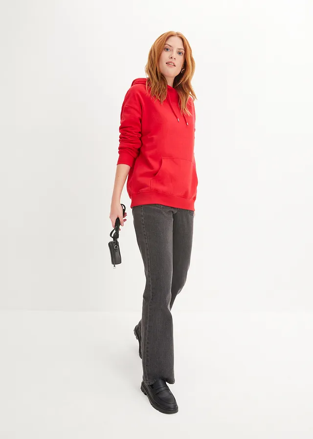 Sweat à capuche oversize, Couleur: rouge