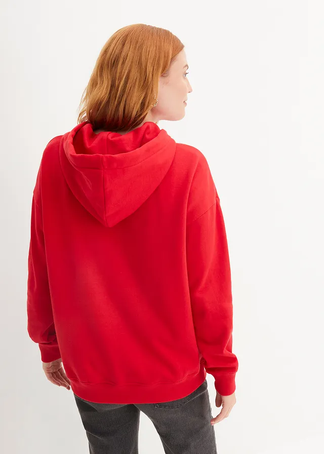 Sweat à capuche oversize, Couleur: rouge