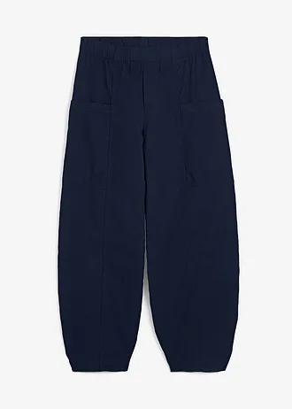 Pantaloni bufanți din amestec elastic cu bumbac