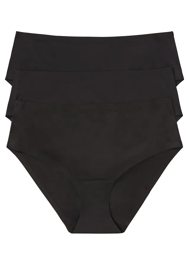 Bezešvé bokové kalhotky Feel Comfort (3 ks v balení) • černá • bonprix obchod