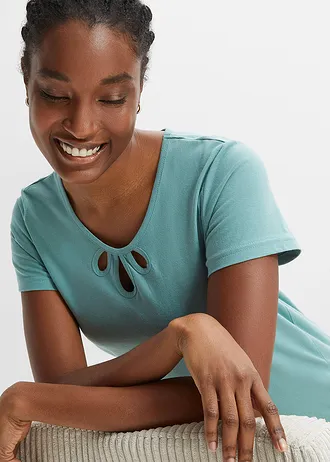 Pyjama 100% coton (ens. 3 pces) • bleu foncé/sauge fumé imprimé • Boutique bonprix