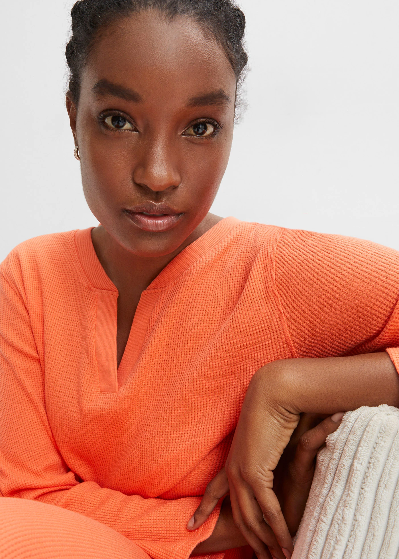 Pyjama van jersey-piqué (2-dlg. set) • zalmoranje • bonprix online shop