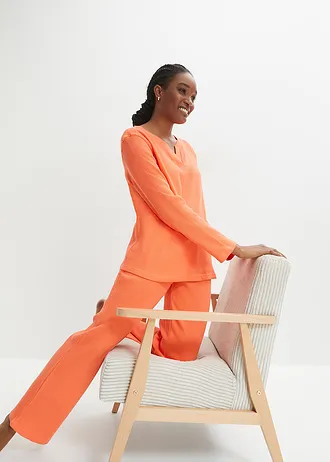 Pyjama van jersey-piqué (2-dlg. set) • zalmoranje • bonprix online shop