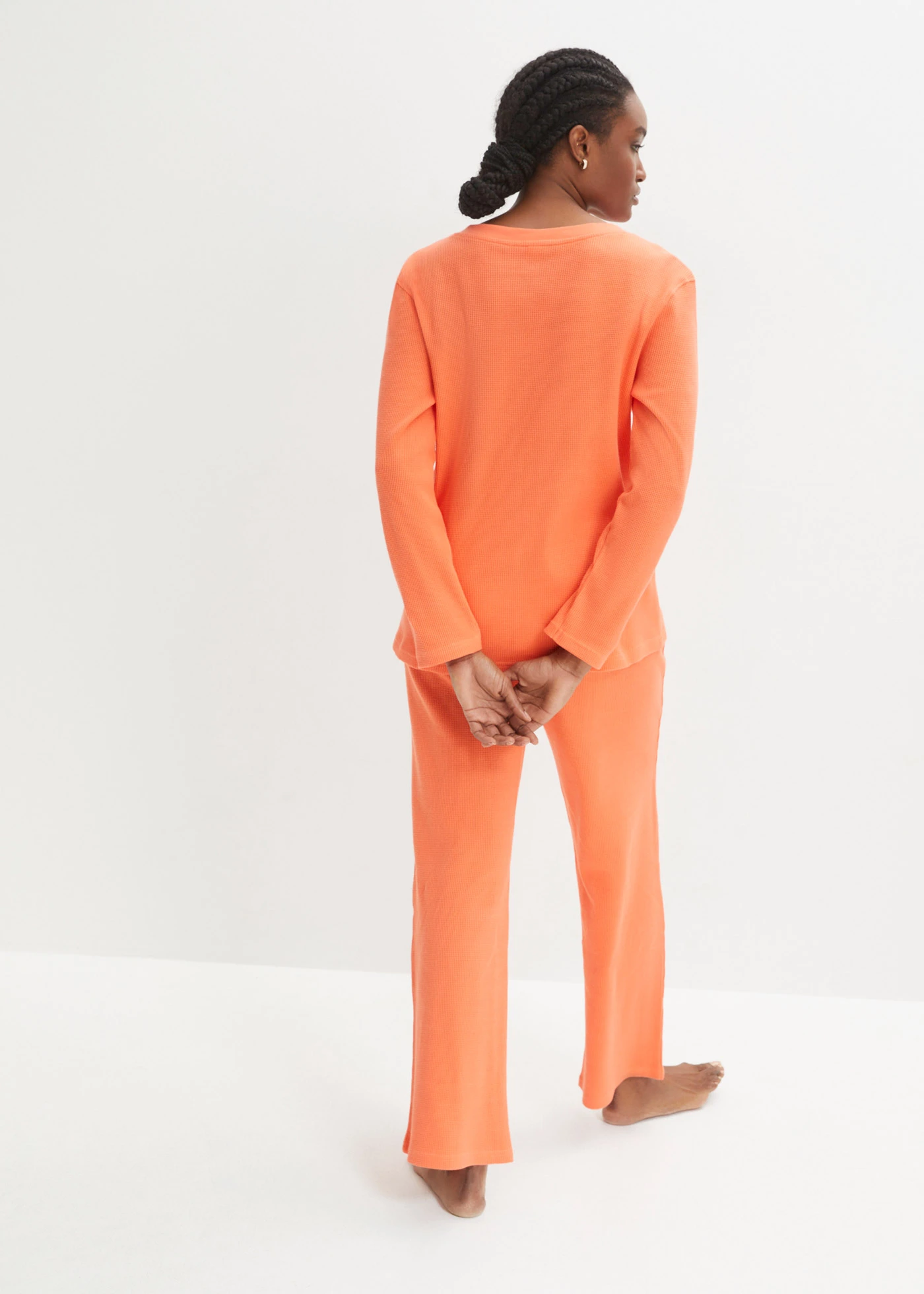 Pyjama van jersey-piqué (2-dlg. set) • zalmoranje • bonprix online shop