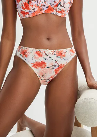 Slip met biologisch katoen (set van 5) • asoranje gebloemd+pinklady+lichtviolet • bonprix online shop