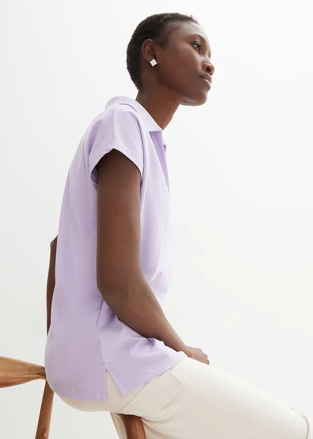 Shirt met een open polokraag • lichtviolet • product-page.page-title-suffix