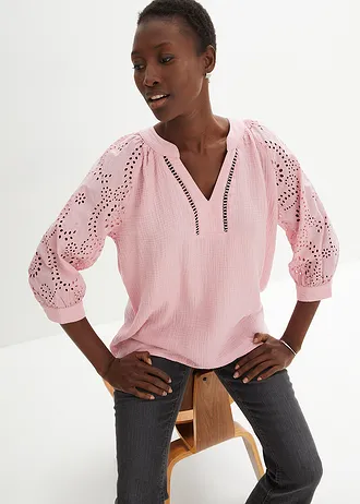 Tuniek van luchtige mousseline • theeroze • bonprix online shop