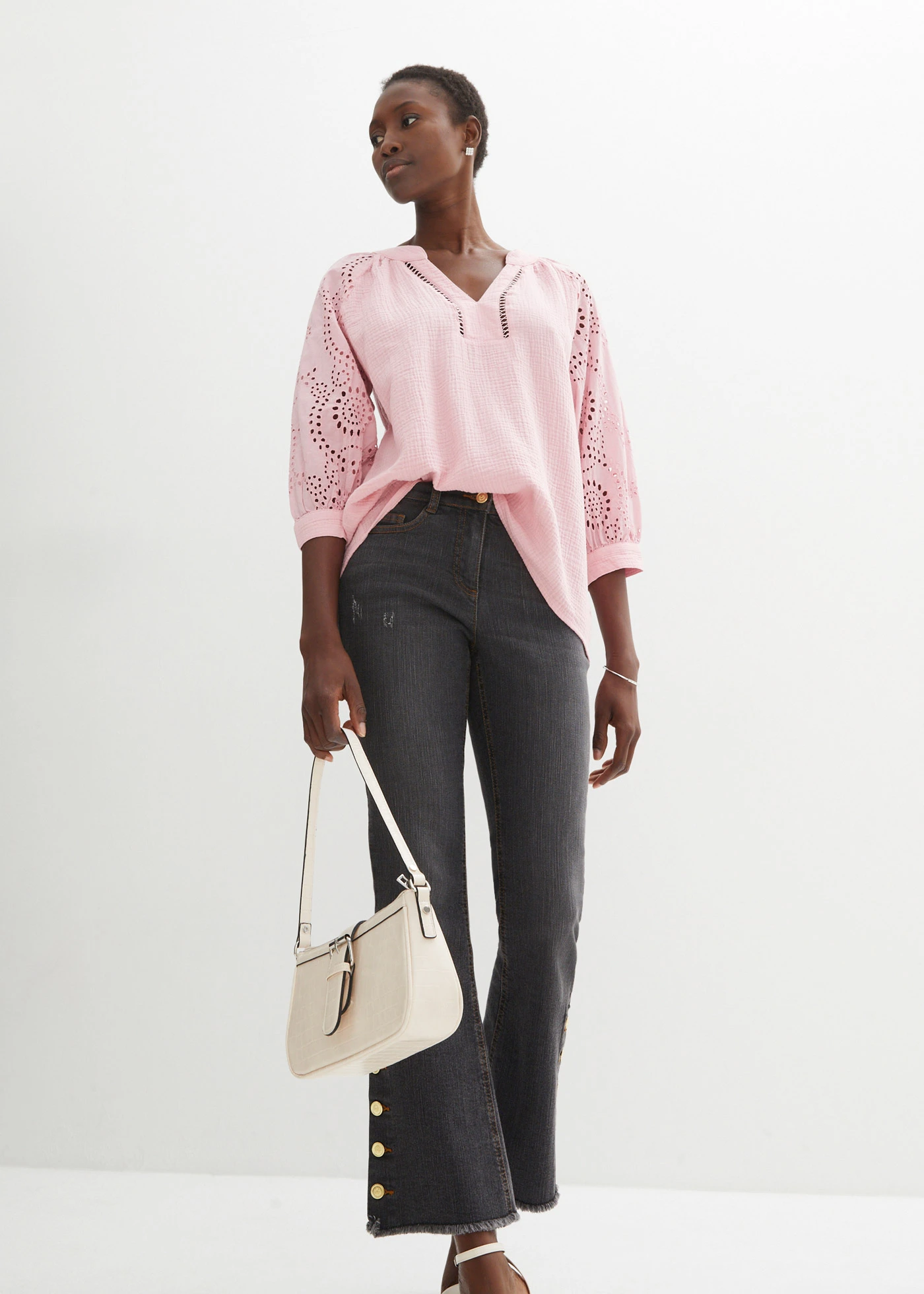 Tuniek van luchtige mousseline • theeroze • bonprix online shop