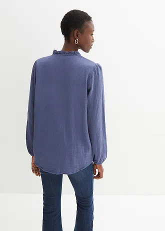 Mousseline blouse met kant • indigo • bonprix online shop