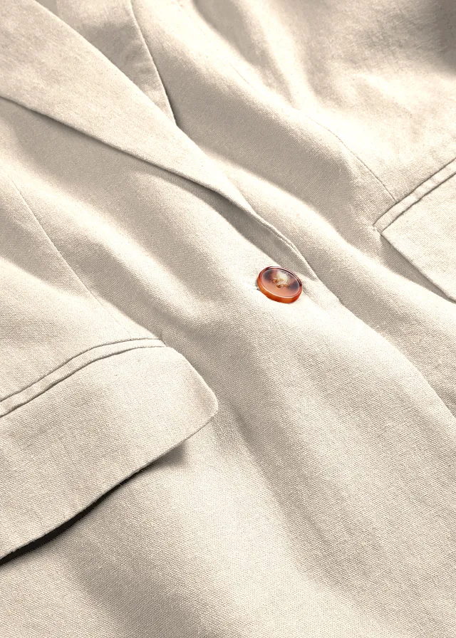 Blazer long en lin et viscose • beige galet • product-page.page-title-suffix