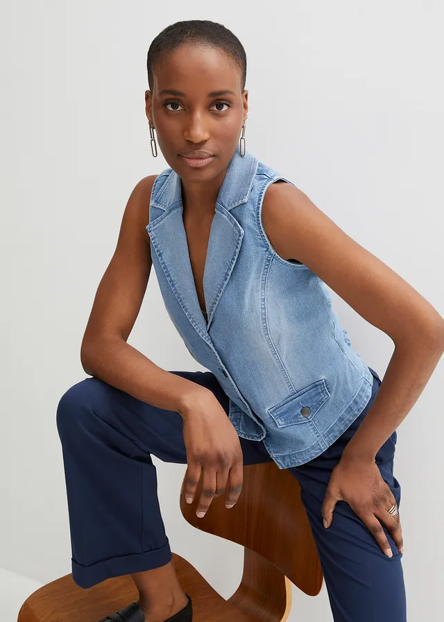 Gilet sans manches en jean extensible • bleu glacier denim • product-page.page-title-suffix