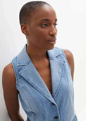 Kamizelka dżinsowa ze stretchem • jasnoniebieski denim • sklep bonprix