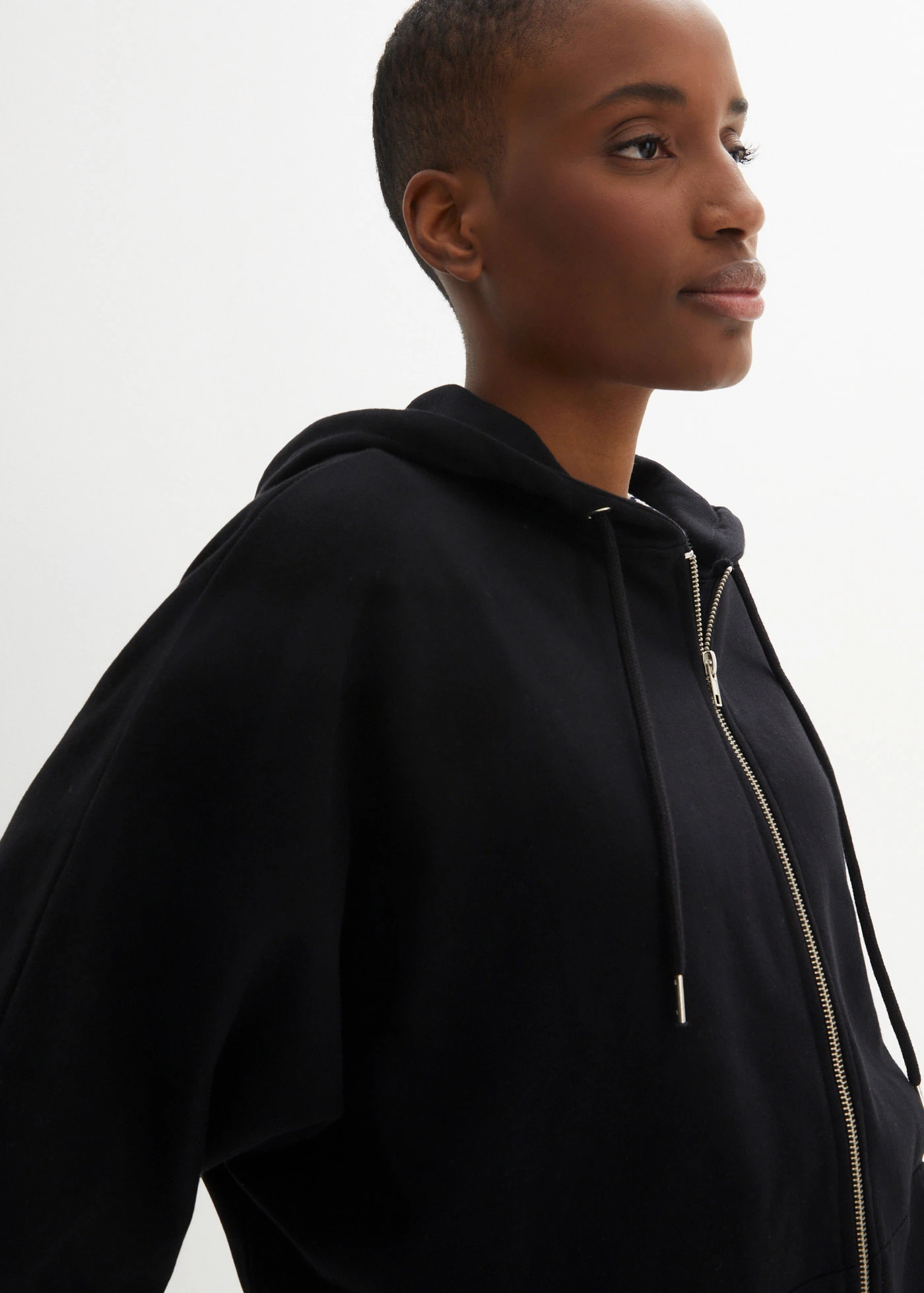 Sweat cape van katoenmix • zwart • bonprix online shop