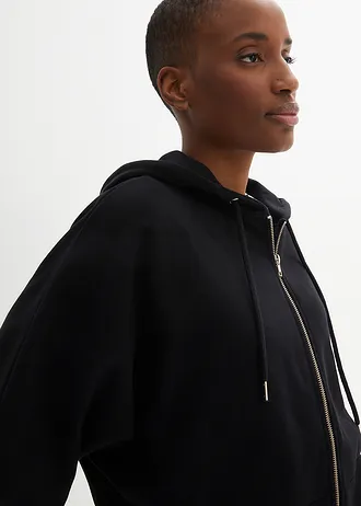 Sweat cape van katoenmix • zwart • bonprix online shop