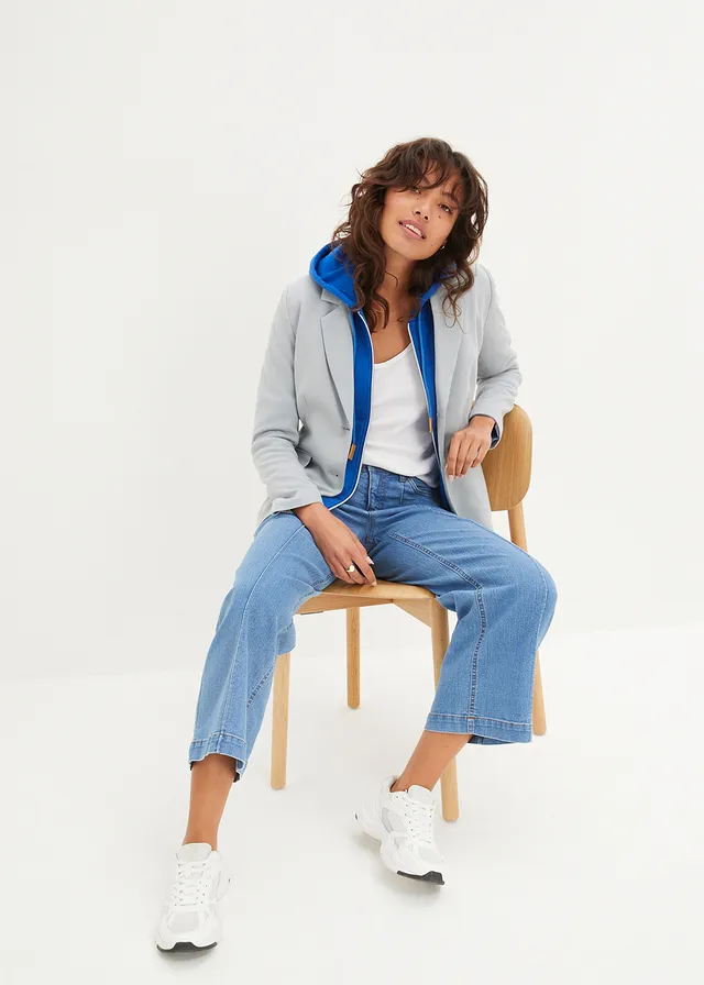 Wide leg mid waist jeans, cropped • lichtblauw denim • product-page.page-title-suffix