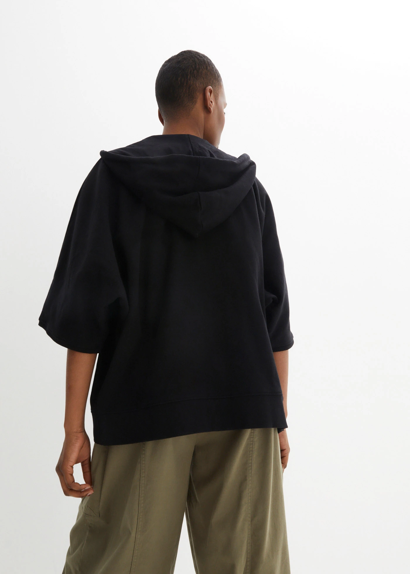 Sweat cape van katoenmix • zwart • bonprix online shop