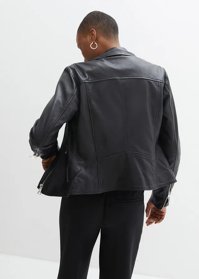 Veste biker en cuir nappa d’agneau • noir • product-page.page-title-suffix
