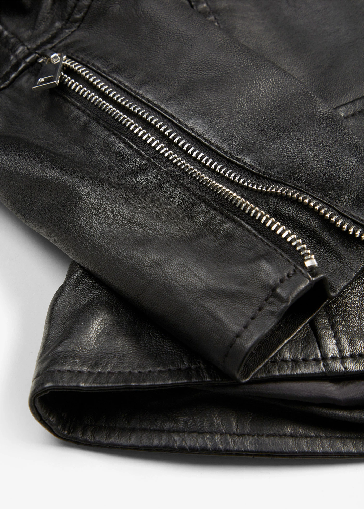 Veste biker en cuir nappa d’agneau • noir • Boutique bonprix