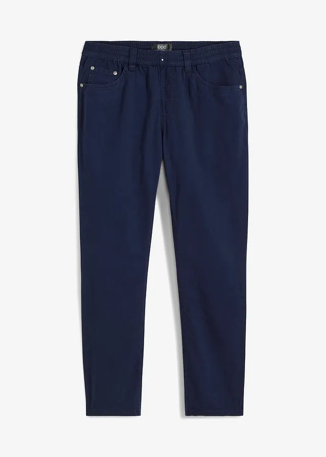 Pantalon droit taillé élastiquée 100% coton, Regular