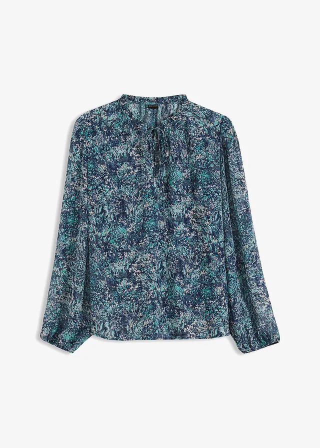 Blouse avec lien à l’encolure • bleu • Boutique bonprix