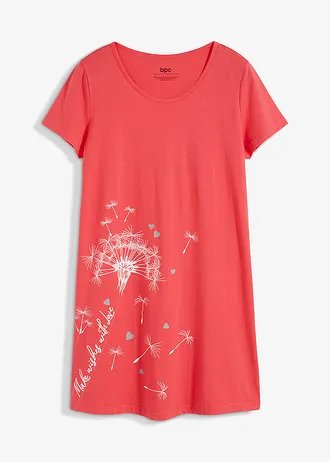 Chemise de nuit en coton, Couleur: rose paradis imprimé