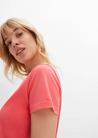 Cămașă de noapte din bumbac organic, culoare: pink-paradis cu imprimeu