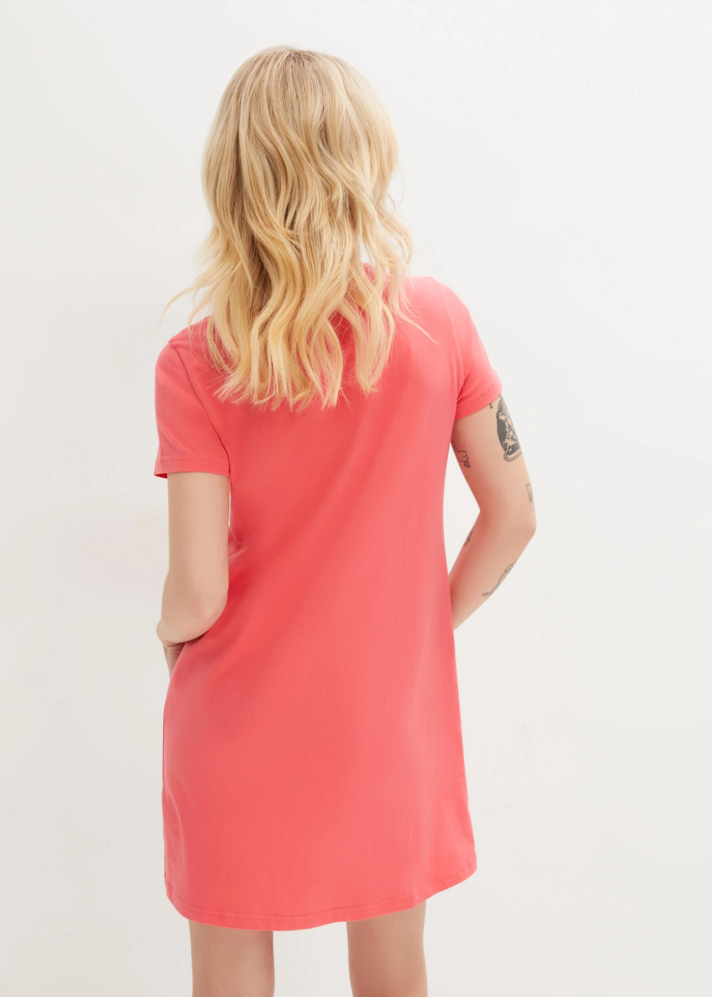 Cămașă de noapte din bumbac organic • pink-paradis cu imprimeu • magazin bonprix