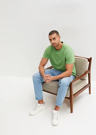 T-shirt (3 szt.) • jasnopomarańczowy+biały+matowa zieleń mchu • sklep bonprix