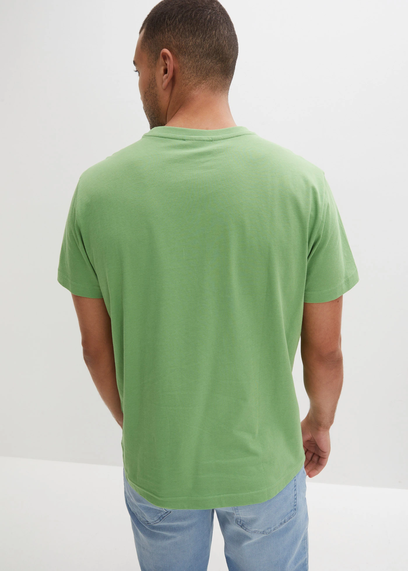 T-shirt (set van 3) • lichtoranje+wit+mat mosgroen • bonprix online shop