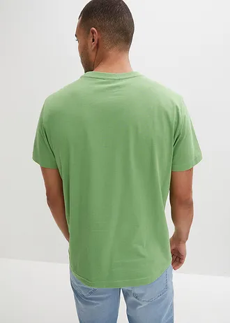 Lot de 3 T-shirts • orange clair + blanc + vert mat • Boutique bonprix