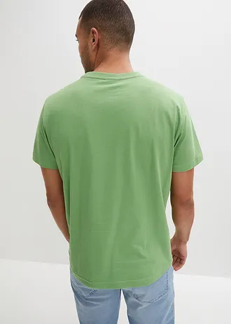 T-shirt (3 szt.) • jasnopomarańczowy+biały+matowa zieleń mchu • sklep bonprix