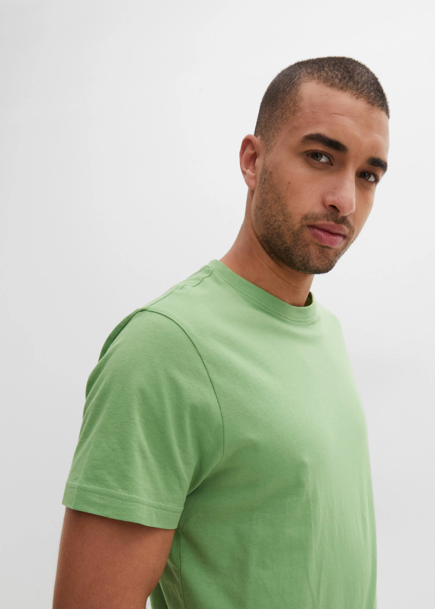 T-shirt (set van 3) • lichtoranje+wit+mat mosgroen • bonprix online shop