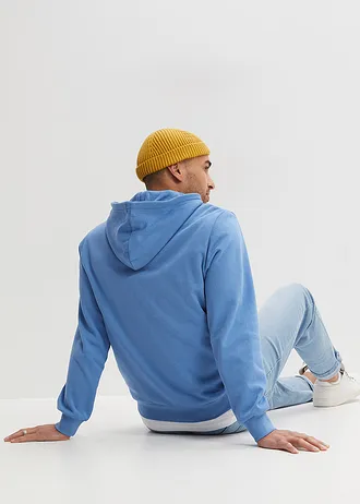 Sweat zippé à capuche, regular, Couleur: bleu cristal