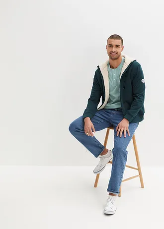 Henley shirt met comfort fit van puur biologisch katoen, korte mouw • pastelgroen • bonprix online shop