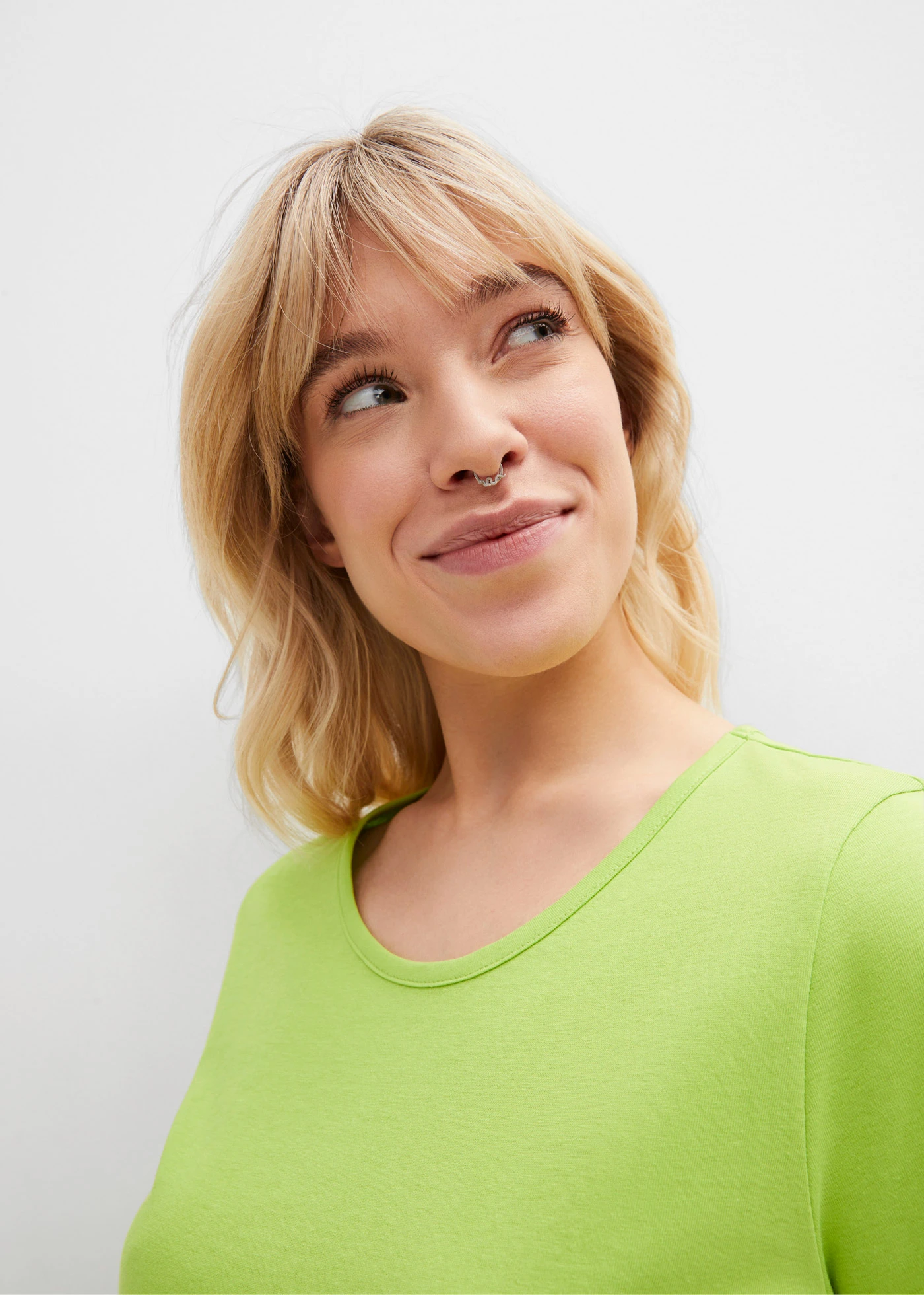 Cămașă de noapte din bumbac organic • verde-lime cu imprimeu • magazin bonprix